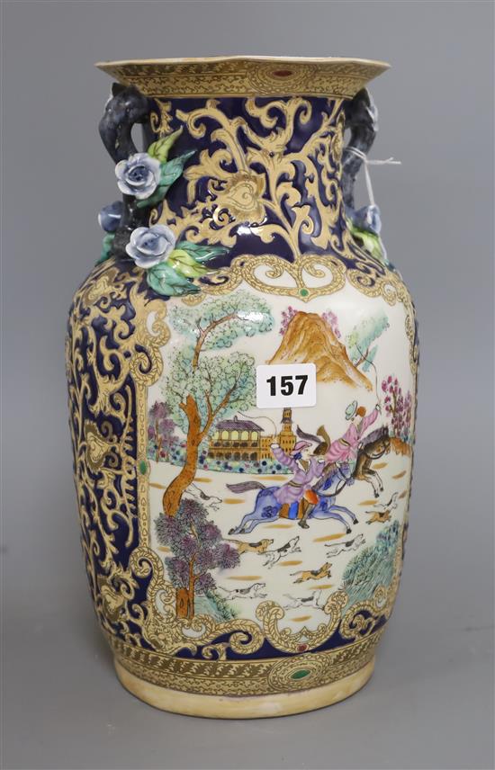 A decorative chinoiserie vase